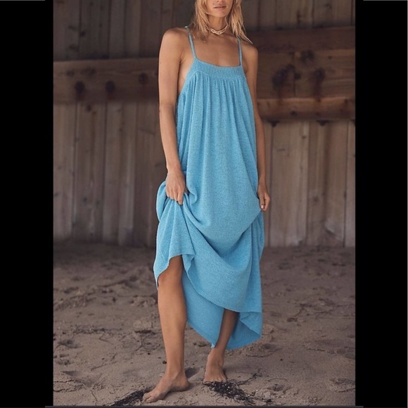 Free People Blue Maxi Swim Coverup with Billowy Silhouette - Picture 2 of 6